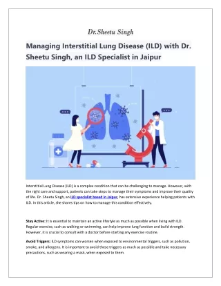 Managing Interstitial Lung Disease (ILD) with Dr. Sheetu Singh, an ILD Specialis
