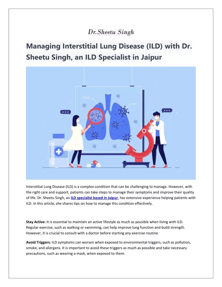 managing interstitial lung disease ild with