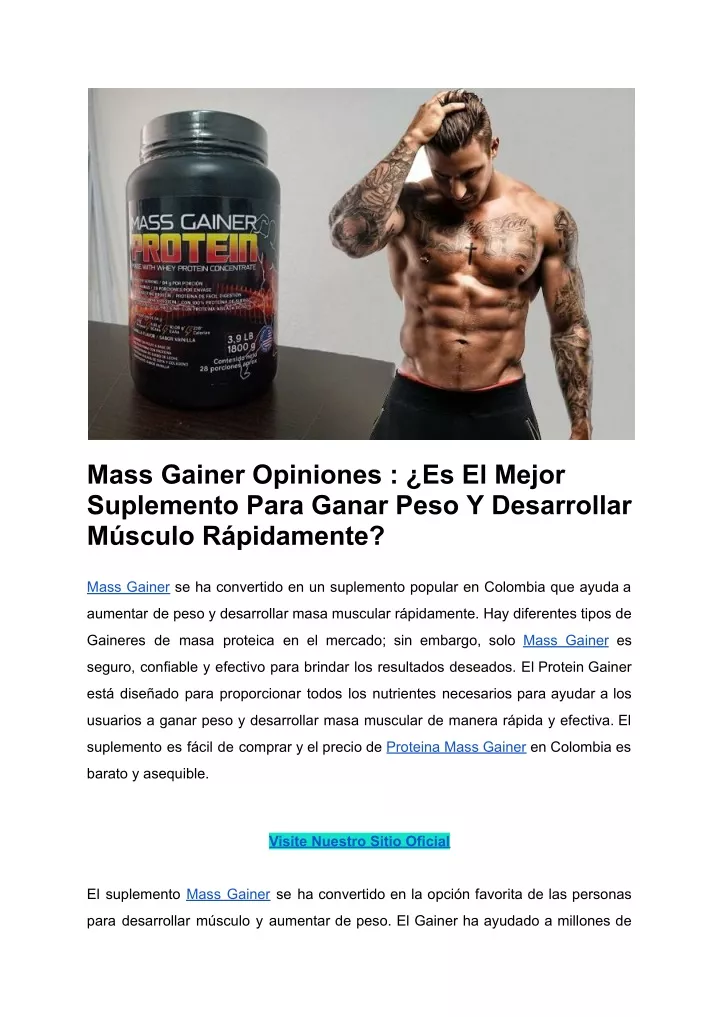 mass gainer opiniones es el mejor suplemento para