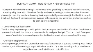 DUSHYANT VARMA - HOW TO PLAN A PERFECT ROAD TRIP This image has an empty alt attribute; its file name is image.png Dushy