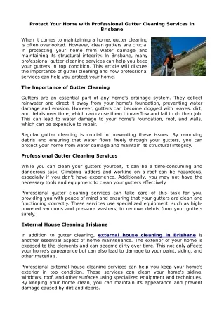 Protect Your Home with Professional Gutter Cleaning Services in Brisbane