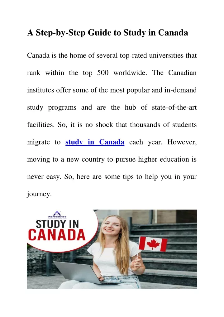 a step by step guide to study in canada