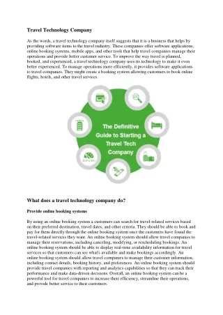 Travel Technology Company