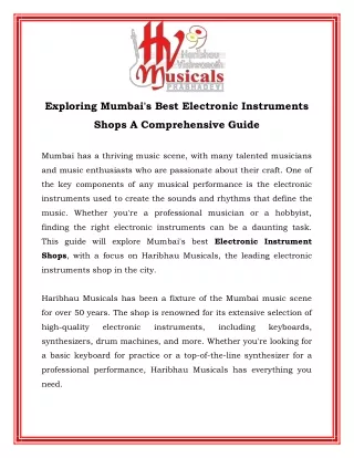 exploring mumbai s best electronic instruments