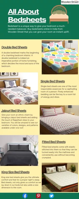 Cotton Bed Sheets: Buy Bed Sheet Sets Online at Upto 70% OFF - Wooden Street