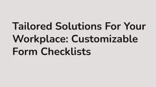 tailored solutions for your workplace