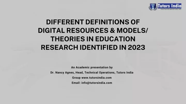 different definitions of digital resources models