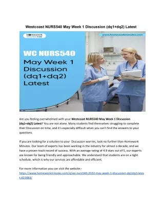 westcoast nurs540 may week 1 discussion