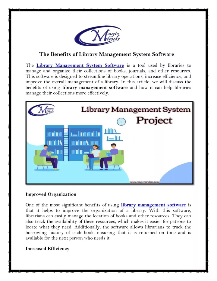 the benefits of library management system software