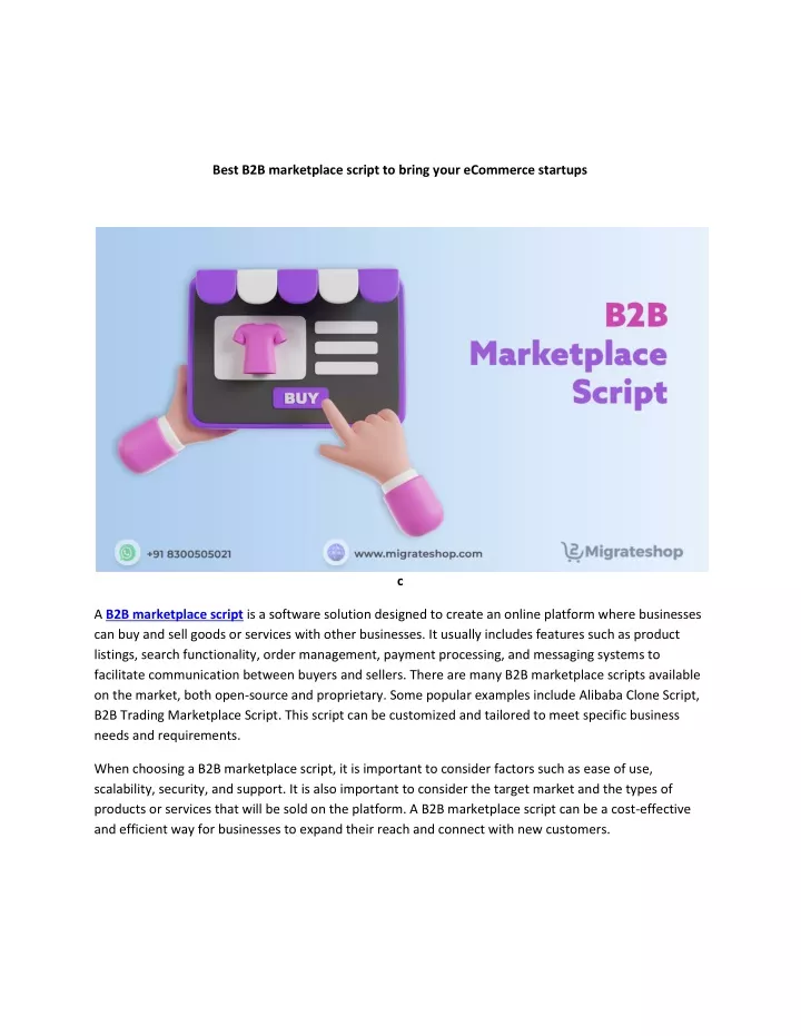 best b2b marketplace script to bring your
