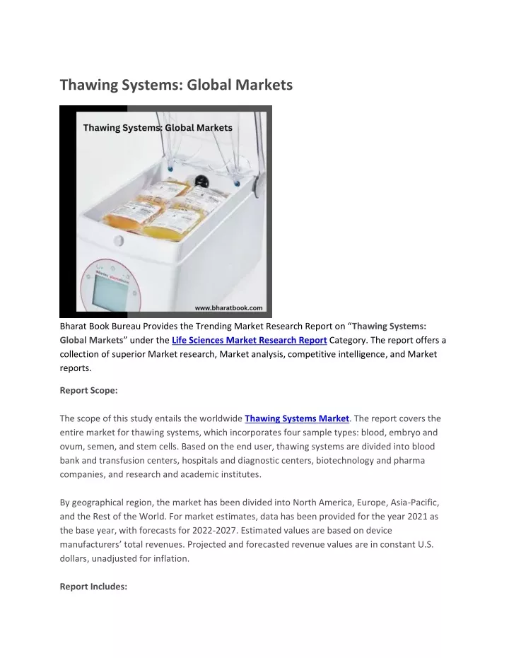 thawing systems global markets