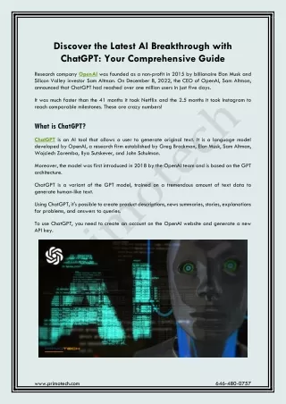 Discover the Latest AI Breakthrough with ChatGPT Your Comprehensive Guide