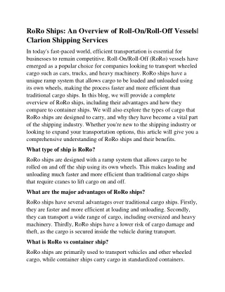 RoRo Ships| A Comprehensive guide| Clarion Shipping.pdf