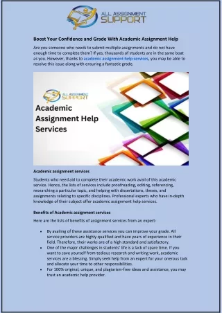 boost your confidence and grade with academic