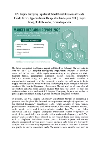 U.S. Hospital Emergency Department Market Report