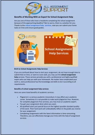 benefits of working with an expert for school