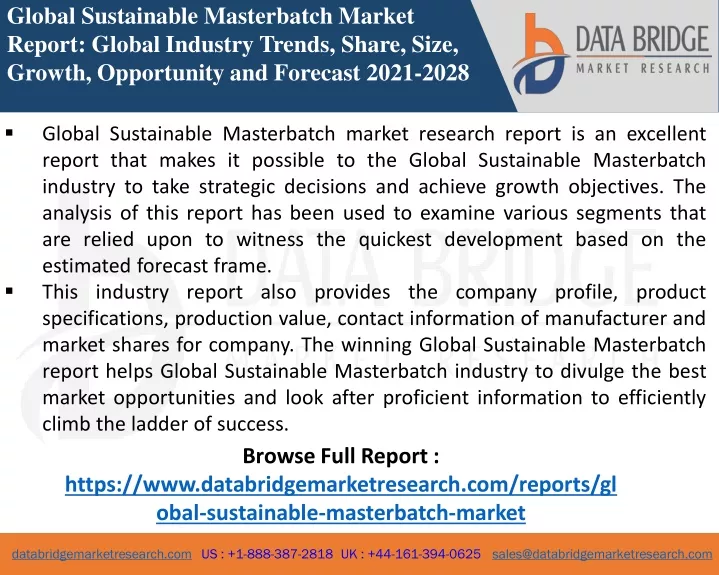 global sustainable masterbatch market report