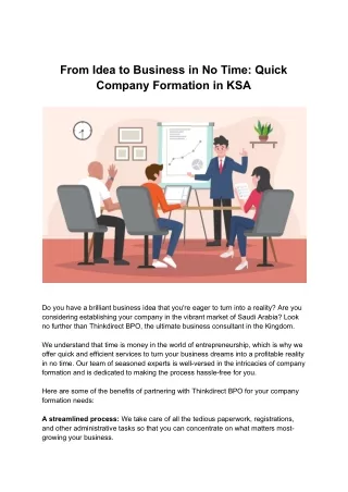 Bring Your Business Dreams to Life with Quick Company Formation in KSA
