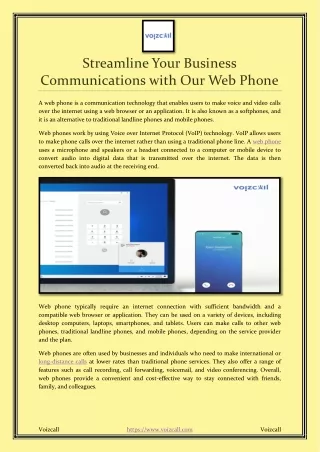 Streamline Your Business Communications with Our Web Phone