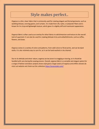 style makes perfect