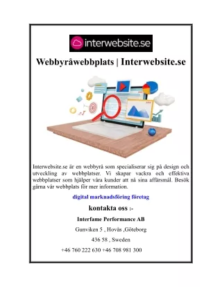 webbyr webbplats interwebsite se