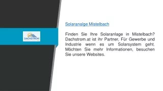 Solaranalge Mistelbach Dachstrom.at