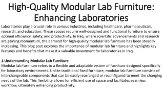 High-Quality Modular Lab Furniture