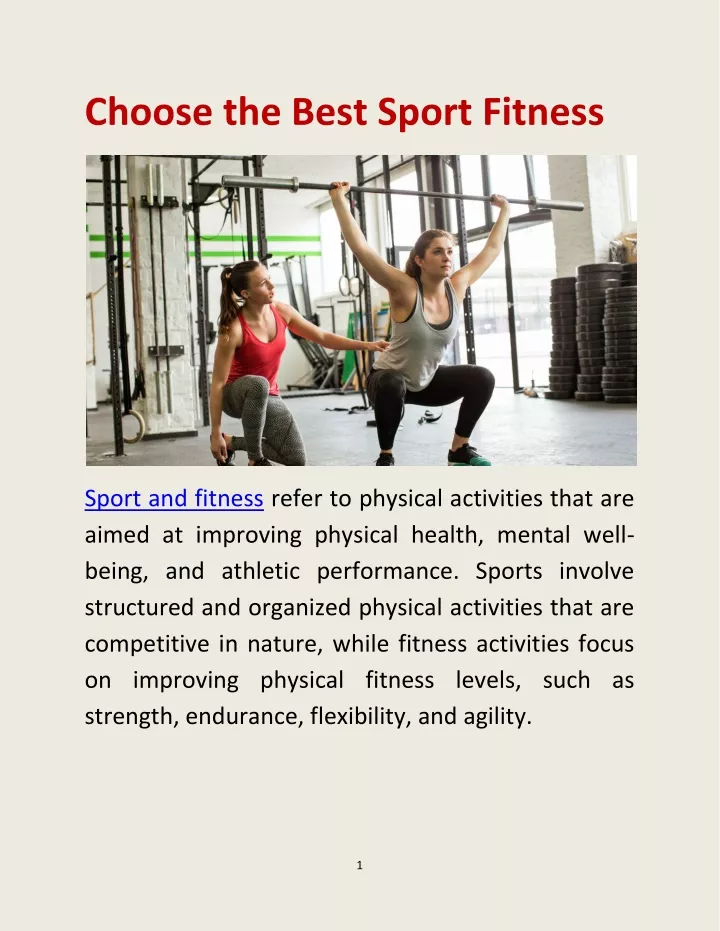 choose the best sport fitness