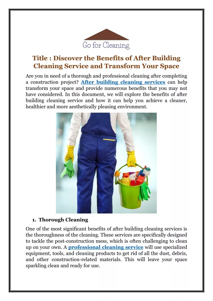 title discover the benefits of after building