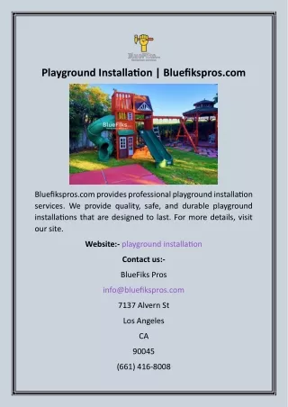 playground installation bluefikspros com