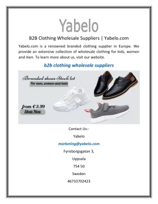 B2B Clothing Wholesale Suppliers  Yabelo