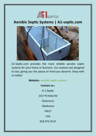 Aerobic Septic Systems  A1-septic