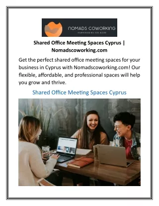 Shared Office Meeting Spaces Cyprus  Nomadscoworking.com