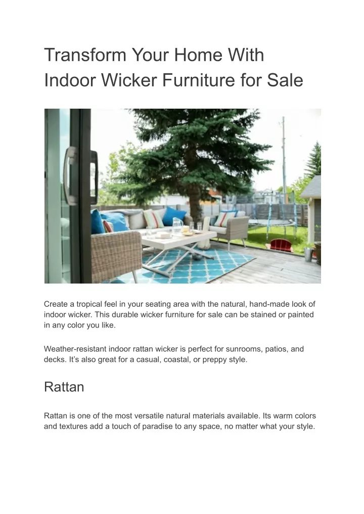 transform your home with indoor wicker furniture