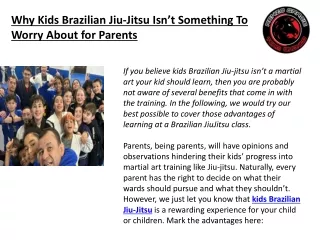 Why Kids Brazilian Jiu-Jitsu Isn’t Something To Worry About for Parents