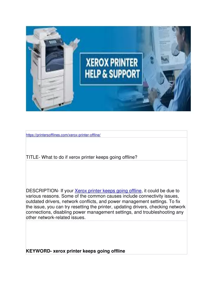 https printersofflines com xerox printer offline