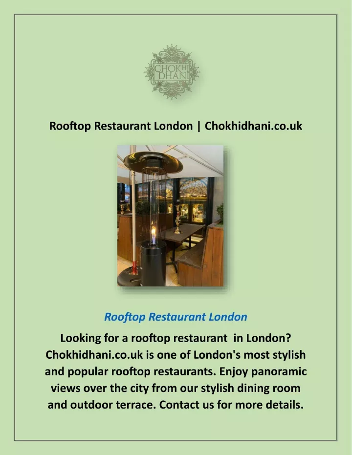 rooftop restaurant london chokhidhani co uk