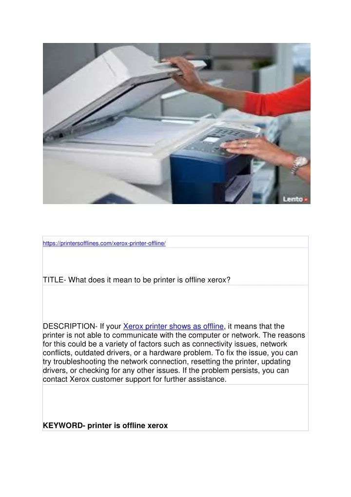https printersofflines com xerox printer offline