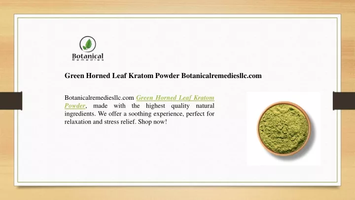 green horned leaf kratom powder