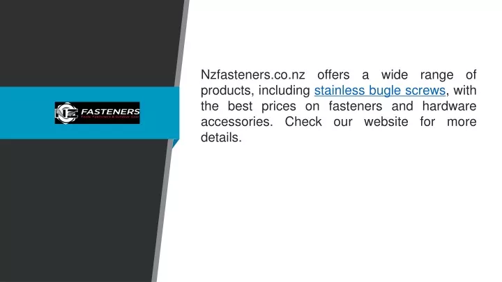 nzfasteners co nz offers a wide range of products