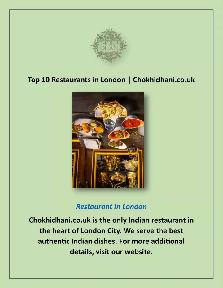 top 10 restaurants in london chokhidhani co uk