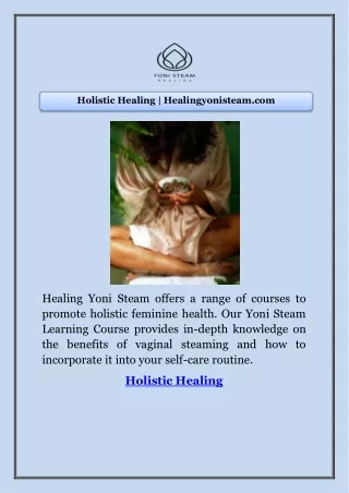 Holistic Healing | Healingyonisteam.com