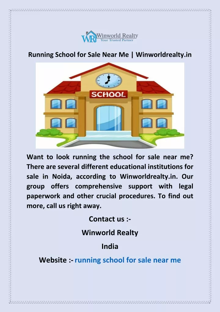 running school for sale near me winworldrealty in