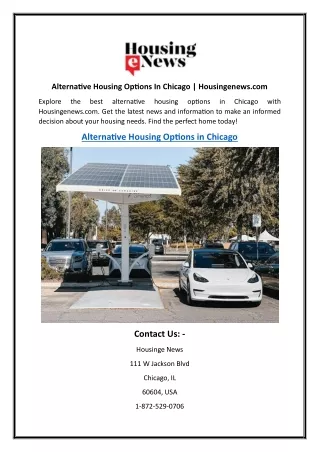 Alternative Housing Options In Chicago  Housingenews.com