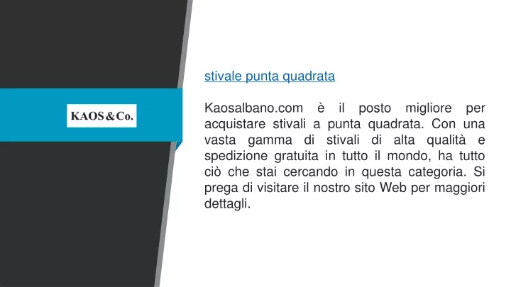 stivale punta quadrata kaosalbano com il posto