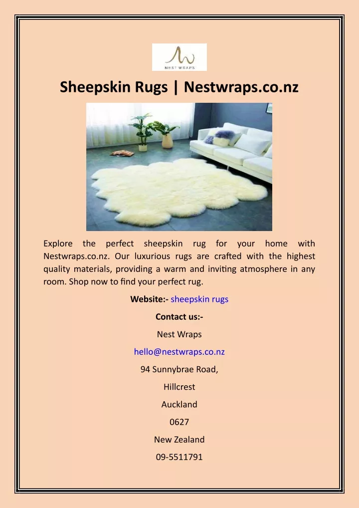 sheepskin rugs nestwraps co nz