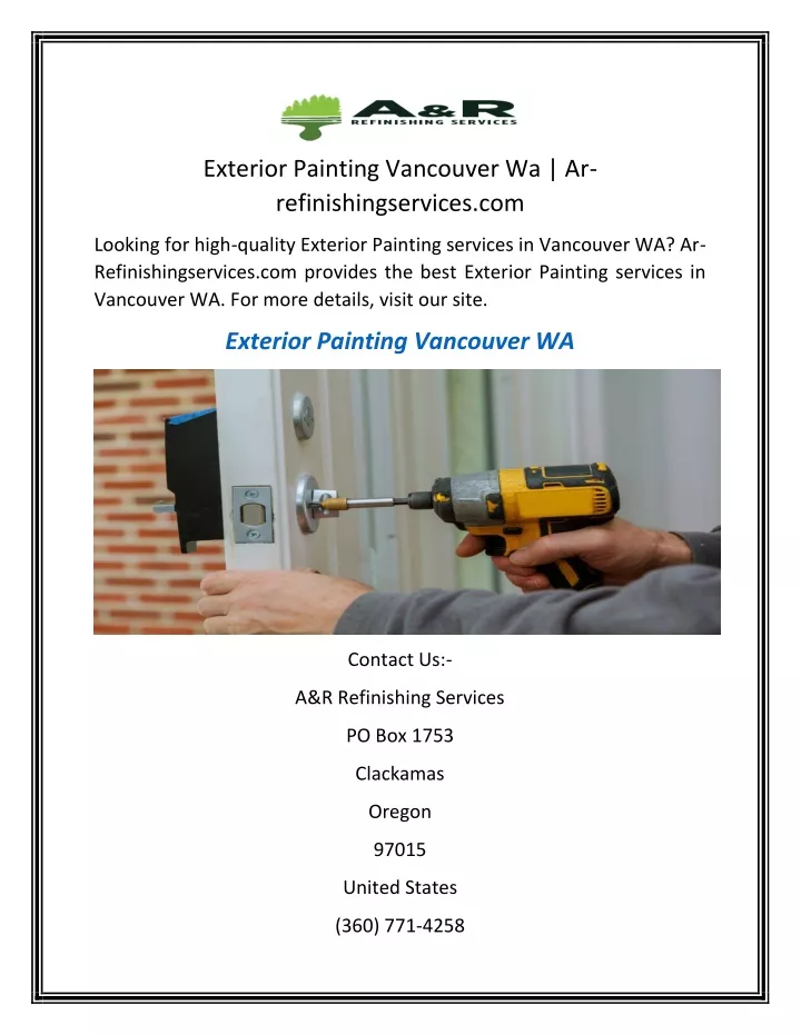 exterior painting vancouver