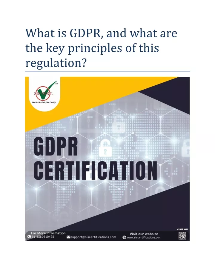 what is gdpr and what are the key principles