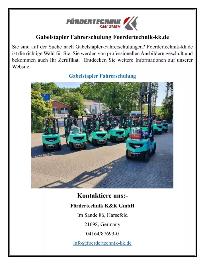 gabelstapler fahrerschulung foerdertechnik kk de