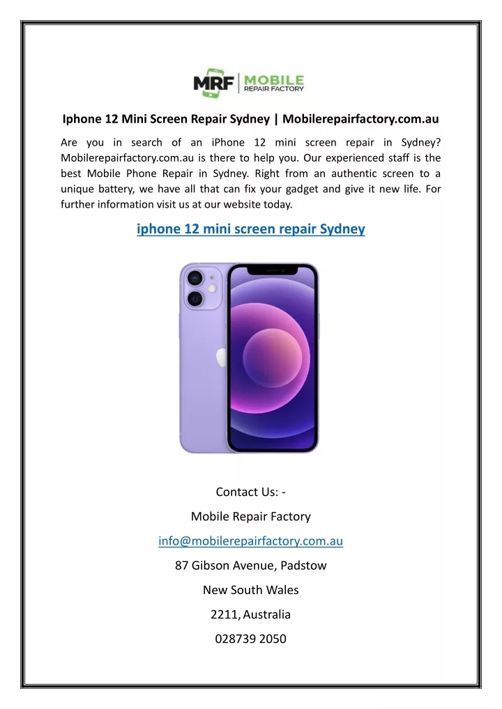 iphone 12 mini screen repair sydney